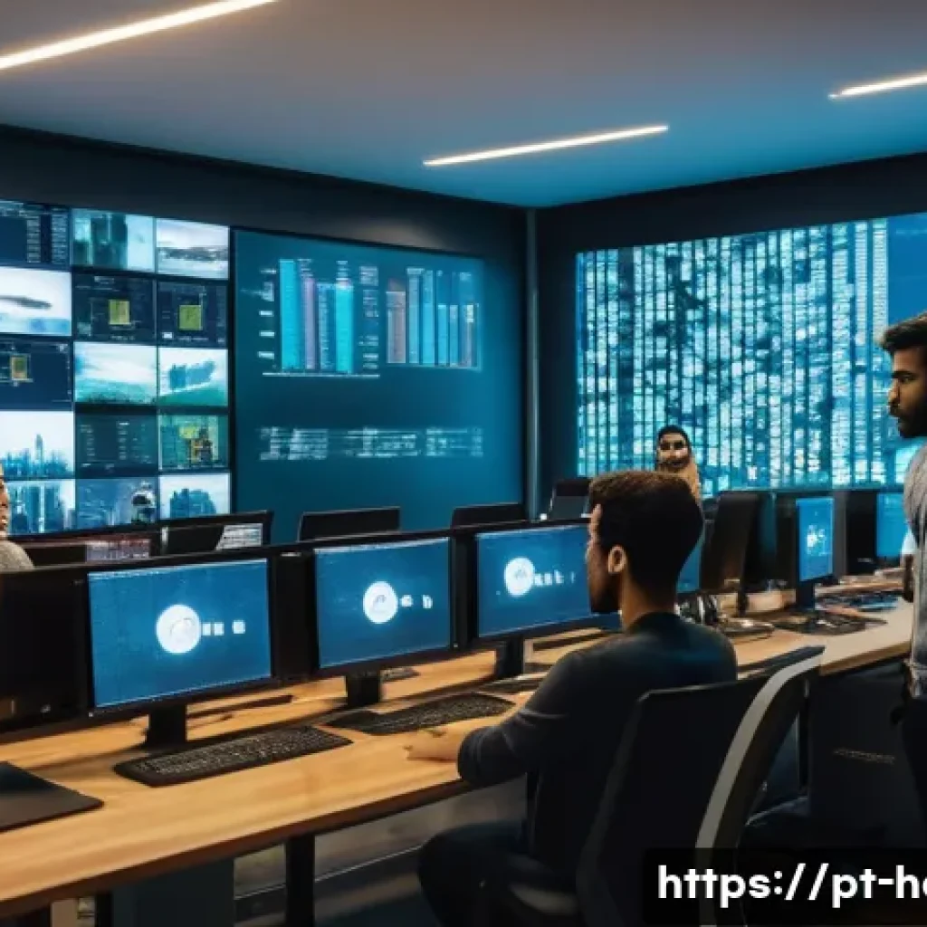 아이티와 관련된 유명한 영화 및 다큐멘터리 - A cinematic scene depicting a diverse group of young programmers and entrepreneurs in a modern S&atilde;o P...
