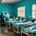 Home 23 아이티에서 의료 서비스와 병원 이용 방법 - A busy public hospital emergency room in Port-au-Prince, Haiti, showing diverse Haitian patients wai...